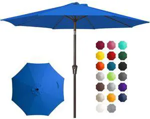 10FT Outdoor Patio Umbrella Outdoor Table Umbrella with Push Button Tilt and Crank, Market Umbrella 8 Sturdy Ribs UV Protection Waterproof for Pool, Garden (Royal Blue) 10FT Outdoor Patio Umbrella Outdoor Table Umbrella with Push Button Tilt and Crank, Market Umbrella 8 Sturdy Ribs UV Protection Waterproof for Pool, Garden (Royal Blue)