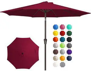 10FT Outdoor Patio Umbrella Outdoor Table Umbrella with Push Button Tilt and Crank, Market Umbrella 8 Sturdy Ribs UV Protection Waterproof for Pool, Garden (Wine Red) 10FT Outdoor Patio Umbrella Outdoor Table Umbrella with Push Button Tilt and Crank, Market Umbrella 8 Sturdy Ribs UV Protection Waterproof for Pool, Garden (Wine Red)
