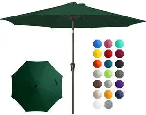 10FT Outdoor Patio Umbrella Outdoor Table Umbrella with Push Button Tilt and Crank, Market Umbrella 8 Sturdy Ribs UV Protection Waterproof for Pool, Garden (Dark Green) 10FT Outdoor Patio Umbrella Outdoor Table Umbrella with Push Button Tilt and Crank, Market Umbrella 8 Sturdy Ribs UV Protection Waterproof for Pool, Garden (Dark Green)