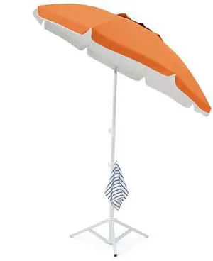 6.5ft Sun Shade Umbrellas, Portable Umbrella with Stand, Lightweight Sun Protection Free Standing Sport Umbrella for Outdoor Sports, Camping, Fishing, Patio, Beach, Sun Orange 6.5ft Sun Shade Umbrellas, Portable Umbrella with Stand, Lightweight Sun Protection Free Standing Sport Umbrella for Outdoor Sports, Camping, Fishing, Patio, Beach, Sun Orange