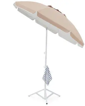6.5ft Sun Shade Umbrellas, Portable Umbrella with Stand, Lightweight Sun Protection Free Standing Sport Umbrella for Outdoor Sports, Camping, Fishing, Patio, Beach, Beige 6.5ft Sun Shade Umbrellas, Portable Umbrella with Stand, Lightweight Sun Protection Free Standing Sport Umbrella for Outdoor Sports, Camping, Fishing, Patio, Beach, Beige