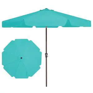 9 FT Patio Umbrella Outdoor, Table Umbrellas Market Umbrella w/Push Button Tilt/Crank, 8 Sturdy Ribs(Teal) 9 FT Patio Umbrella Outdoor, Table Umbrellas Market Umbrella w/Push Button Tilt/Crank, 8 Sturdy Ribs(Teal)