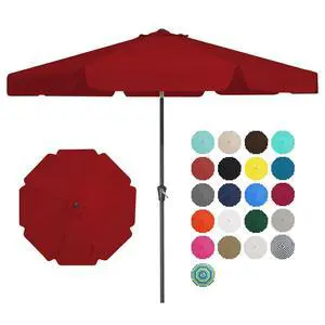 9 FT Patio Umbrella Outdoor, Table Umbrellas Market Umbrella w/Push Button Tilt/Crank, 8 Sturdy Ribs(Red) 9 FT Patio Umbrella Outdoor, Table Umbrellas Market Umbrella w/Push Button Tilt/Crank, 8 Sturdy Ribs(Red)