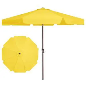 9 FT Patio Umbrella Outdoor, Table Umbrellas Market Umbrella w/Push Button Tilt/Crank, 8 Sturdy Ribs(Yellow) 9 FT Patio Umbrella Outdoor, Table Umbrellas Market Umbrella w/Push Button Tilt/Crank, 8 Sturdy Ribs(Yellow)