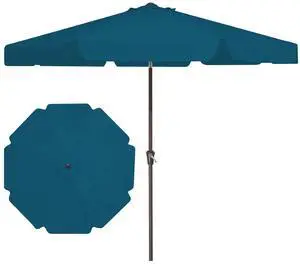 9 FT Patio Umbrella Outdoor, Table Umbrellas Market Umbrella w/Push Button Tilt/Crank, 8 Sturdy Ribs(Cerulean) 9 FT Patio Umbrella Outdoor, Table Umbrellas Market Umbrella w/Push Button Tilt/Crank, 8 Sturdy Ribs(Cerulean)
