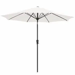 9FT Outdoor Patio Umbrella,Market Table Umbrella with 8 Fiberglass Ribs, Pool Umbrella with Tilt and Crank, UV Protection Lightweight & Wind-Resistant for Lawn, Garden, Deck and Backyard, Cream White 9FT Outdoor Patio Umbrella,Market Table Umbrella with 8 Fiberglass Ribs, Pool Umbrella with Tilt and Crank, UV Protection Lightweight & Wind-Resistant for Lawn, Garden, Deck and Backyard, Cream White