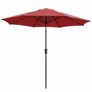 9FT Outdoor Patio Umbrella,Market Table Umbrella with 8 Fiberglass Ribs, Pool Umbrella with Tilt and Crank, UV Protection Lightweight & Wind-Resistant for Lawn, Garden, Deck and Backyard, Red 9FT Outdoor Patio Umbrella,Market Table Umbrella with 8 Fiberglass Ribs, Pool Umbrella with Tilt and Crank, UV Protection Lightweight & Wind-Resistant for Lawn, Garden, Deck and Backyard, Red