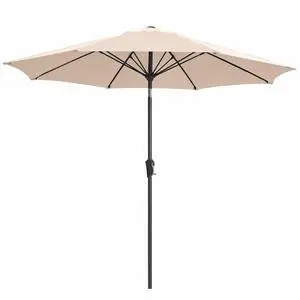 9FT Outdoor Patio Umbrella, Market Table Umbrella with 8 Fiberglass Ribs, Pool Umbrella with Tilt and Crank, UV Protection Lightweight & Wind-Resistant for Lawn, Garden, Deck and Backyard, Beige 9FT Outdoor Patio Umbrella, Market Table Umbrella with 8 Fiberglass Ribs, Pool Umbrella with Tilt and Crank, UV Protection Lightweight & Wind-Resistant for Lawn, Garden, Deck and Backyard, Beige