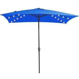 8x10 ft Rectangular LED Lighted Patio Umbrellas Outdoor Solar Table Market Umbrella w/Crank, 8 Sturdy Ribs, UV Protection Waterproof Sunproof(Royal Blue) 8x10 ft Rectangular LED Lighted Patio Umbrellas Outdoor Solar Table Market Umbrella w/Crank, 8 Sturdy Ribs, UV Protection Waterproof Sunproof(Royal Blue)