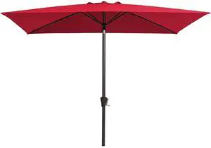 6.5x10ft Olefin Rectangular Patio Umbrella, Rectangle Outdoor Umbrellas with Auto Tilt Crank System, Market Table Umbrella UV Protection Fade-Resistant for Pool Deck Garden Yard, Red 6.5x10ft Olefin Rectangular Patio Umbrella, Rectangle Outdoor Umbrellas with Auto Tilt Crank System, Market Table Umbrella UV Protection Fade-Resistant for Pool Deck Garden Yard, Red