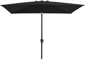 6.5x10ft Olefin Rectangular Patio Umbrella, Rectangle Outdoor Umbrellas with Auto Tilt Crank System, Market Table Umbrella UV Protection Fade-Resistant for Pool Deck Garden Yard, Black 6.5x10ft Olefin Rectangular Patio Umbrella, Rectangle Outdoor Umbrellas with Auto Tilt Crank System, Market Table Umbrella UV Protection Fade-Resistant for Pool Deck Garden Yard, Black