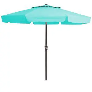 9' 2-Tiers Patio Umbrellas Outdoor Market Table Umbrella w/Push Button Tilt/Crank, 8 Sturdy Ribs, UV Protection Waterproof Sunproof(Teal) 9' 2-Tiers Patio Umbrellas Outdoor Market Table Umbrella w/Push Button Tilt/Crank, 8 Sturdy Ribs, UV Protection Waterproof Sunproof(Teal)