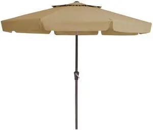 9' 2-Tiers Patio Umbrellas Outdoor Market Table Umbrella w/Push Button Tilt/Crank, 8 Sturdy Ribs, UV Protection Waterproof Sunproof(Sand) 9' 2-Tiers Patio Umbrellas Outdoor Market Table Umbrella w/Push Button Tilt/Crank, 8 Sturdy Ribs, UV Protection Waterproof Sunproof(Sand)