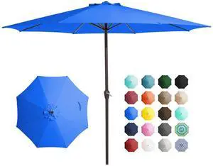12' Patio Umbrellas Outdoor Market Umbrella w/Crank, Table Umbrella 8 Sturdy Ribs, UV Protection Windproof for Garden, Deck, Backyard, Pool(Royal Blue) 12' Patio Umbrellas Outdoor Market Umbrella w/Crank, Table Umbrella 8 Sturdy Ribs, UV Protection Windproof for Garden, Deck, Backyard, Pool(Royal Blue)