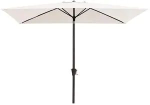 6.5x10ft Olefin Rectangular Patio Umbrella, Rectangle Outdoor Umbrellas with Auto Tilt Crank System, Market Table Umbrella UV Protection Fade-Resistant for Pool Deck Garden Yard, Cream White 6.5x10ft Olefin Rectangular Patio Umbrella, Rectangle Outdoor Umbrellas with Auto Tilt Crank System, Market Table Umbrella UV Protection Fade-Resistant for Pool Deck Garden Yard, Cream White