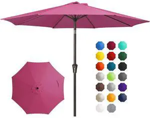 10FT Outdoor Patio Umbrella Outdoor Table Umbrella with Push Button Tilt and Crank, Market Umbrella 8 Sturdy Ribs UV Protection Waterproof for Pool, Garden (Rose Pink) 10FT Outdoor Patio Umbrella Outdoor Table Umbrella with Push Button Tilt and Crank, Market Umbrella 8 Sturdy Ribs UV Protection Waterproof for Pool, Garden (Rose Pink)
