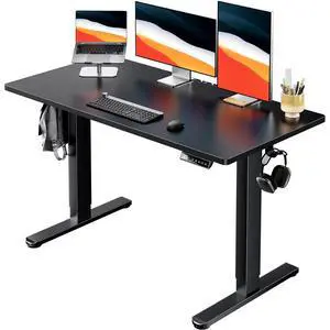Electric Standing Desk, Whole Piece Desktop, Adjustable Height Computer Desk, 4 Height Memory Settings, Sit Stand Up Desk for Home Office, 48" x 24", Black Electric Standing Desk, Whole Piece Desktop, Adjustable Height Computer Desk, 4 Height Memory Settings, Sit Stand Up Desk for Home Office, 48" x 24", Black
