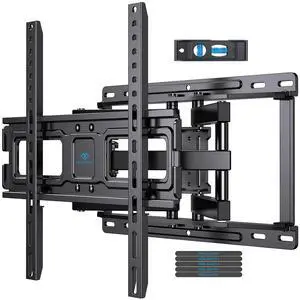 Full Motion TV Wall Mount for Most 32-65 inch TVs up to 99 lbs, TV Mount with Dual Articulating Arms Tilt Swivel Extension Leveling, Max VESA 400x400mm, Fits 12"/16" Wood Studs, PSMFK9 Full Motion TV Wall Mount for Most 32-65 inch TVs up to 99 lbs, TV Mount with Dual Articulating Arms Tilt Swivel Extension Leveling, Max VESA 400x400mm, Fits 12"/16" Wood Studs, PSMFK9