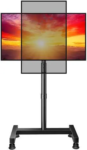 Floor TV Stand with Mount for 26-50 inch TVs up to 55 lbs, TV Floor Stand with Rotation, Tilt, Level, Height Adjustable TV Stand for Bedroom/Living Room, Max VESA 300x300mm, PGFS12 Floor TV Stand with Mount for 26-50 inch TVs up to 55 lbs, TV Floor Stand with Rotation, Tilt, Level, Height Adjustable TV Stand for Bedroom/Living Room, Max VESA 300x300mm, PGFS12