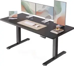 63 x 24 inch Electric Standing Desk Adjustable Height, 4 Memory Height Settings, Sit Stand Up Desk for Home Office & Computer Workstation, Black 63 x 24 inch Electric Standing Desk Adjustable Height, 4 Memory Height Settings, Sit Stand Up Desk for Home Office & Computer Workstation, Black