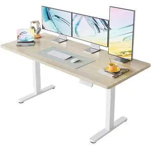 63 x 28 inch Electric Standing Desk Adjustable Height, 4 Memory Height Settings, Sit Stand Up Desk for Home Office & Computer Workstation, Light Walnut 63 x 28 inch Electric Standing Desk Adjustable Height, 4 Memory Height Settings, Sit Stand Up Desk for Home Office & Computer Workstation, Light Walnut