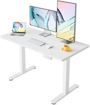 43 x 24 inch Electric Standing Desk Adjustable Height, 4 Memory Height Settings, Sit Stand Up Desk for Home Office & Computer Workstation, White 43 x 24 inch Electric Standing Desk Adjustable Height, 4 Memory Height Settings, Sit Stand Up Desk for Home Office & Computer Workstation, White
