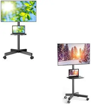 Mobile TV Stand for 23-60 Inch LCD LED Flat/Curved Panel Screen TVs Mobile TV Stand for 23-60 Inch LCD LED Flat/Curved Panel Screen TVs