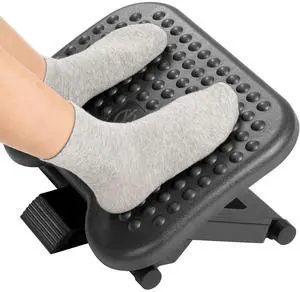 Adjustable Desk Footrest, Foot Rest for Under Desk at Work with Massage, Adjustable Foot Stool with 3 Height Position & 30 Degree Tilt Angle Adjustment for Home, Office Adjustable Desk Footrest, Foot Rest for Under Desk at Work with Massage, Adjustable Foot Stool with 3 Height Position & 30 Degree Tilt Angle Adjustment for Home, Office