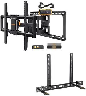 Full Motion TV Wall Mount with Power Strip for 4290 Inch TVs up to 150 lbs PGLF11, Soundbar Mount with Holes/Without Holes up to 13.2 lbs PGSM03B Full Motion TV Wall Mount with Power Strip for 4290 Inch TVs up to 150 lbs PGLF11, Soundbar Mount with Holes/Without Holes up to 13.2 lbs PGSM03B