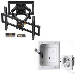 UL Listed Full Motion TV Wall Mount for 42-85 inch, Cord Hider for Wall Mount TV with AC Outlets UL Listed Full Motion TV Wall Mount for 42-85 inch, Cord Hider for Wall Mount TV with AC Outlets