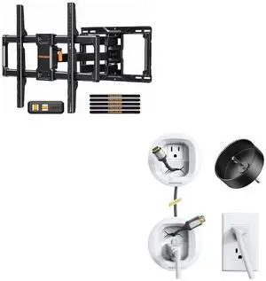 UL Listed Full Motion TV Wall Mount for 42-84 inch TVs & Perlegear in-Wall Cable Management Kit UL Listed Full Motion TV Wall Mount for 42-84 inch TVs & Perlegear in-Wall Cable Management Kit