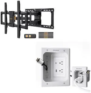 UL-Listed Full Motion TV Wall Mount for 4290 Inch TVs & Perlegear Cord Hider for Wall Mount TV, in-Wall Cable Management Kit UL-Listed Full Motion TV Wall Mount for 4290 Inch TVs & Perlegear Cord Hider for Wall Mount TV, in-Wall Cable Management Kit