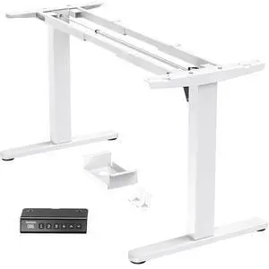 Standing Desk Frame with 220lbs Powerful Brushless Motor, Double Crossbeam Structure, Thick Adjustable Desk Legs, for Max 35.4 x 86.6 Desktop, for Home Office, White Frame Only Standing Desk Frame with 220lbs Powerful Brushless Motor, Double Crossbeam Structure, Thick Adjustable Desk Legs, for Max 35.4 x 86.6 Desktop, for Home Office, White Frame Only