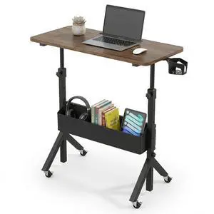 Mobile Standing Desk with Wheels and Storage Basket, Height Adjustable 28.7"-46.1" Rolling Desk for Walking Pad, Small Space Laptop Computer Workstation for Home Office Mobile Standing Desk with Wheels and Storage Basket, Height Adjustable 28.7"-46.1" Rolling Desk for Walking Pad, Small Space Laptop Computer Workstation for Home Office