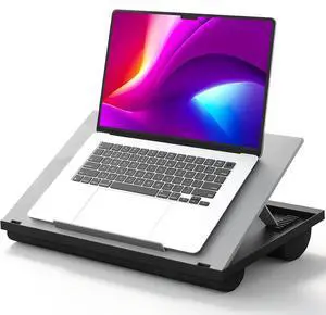 Adjustable Lap Desk - with 8 Adjustable Angles & Dual Cushions Laptop Stand for Car Laptop Desk, Work Table, Lap Writing Board & Drawing Desk on Sofa or Bed, Grey Adjustable Lap Desk - with 8 Adjustable Angles & Dual Cushions Laptop Stand for Car Laptop Desk, Work Table, Lap Writing Board & Drawing Desk on Sofa or Bed, Grey