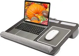 Lap Desk - Fits up to 17 inches Laptop Desk, Built in Mouse Pad & Wrist Pad for Notebook, Laptop, Tablet, Lap Stand with Tablet, Pen & Phone Holder, Black Woodgrain Lap Desk - Fits up to 17 inches Laptop Desk, Built in Mouse Pad & Wrist Pad for Notebook, Laptop, Tablet, Lap Stand with Tablet, Pen & Phone Holder, Black Woodgrain