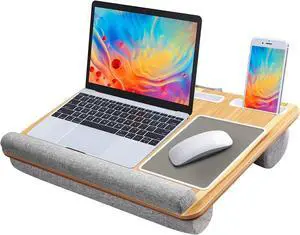 Lap Desk - Fits up to 17 inches Laptop Desk, Built in Mouse Pad & Wrist Pad for Notebook, Laptop, Tablet, Lap Stand with Tablet, Pen & Phone Holder, Wood Grain Lap Desk - Fits up to 17 inches Laptop Desk, Built in Mouse Pad & Wrist Pad for Notebook, Laptop, Tablet, Lap Stand with Tablet, Pen & Phone Holder, Wood Grain