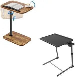 Adjustable TV Tray with 6 Height & 3 Tilt Angle Adjustments Adjustable TV Tray with 6 Height & 3 Tilt Angle Adjustments