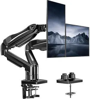 Dual Monitor Stand, Fully Adjustable Gaming Monitor Desk Mount for 1327 Computer Screens, Full Motion VESA 75x75/100x100 with C-Clamp & Grommet Base, Each Arm Holds 4.4 to 19.8 lbs Dual Monitor Stand, Fully Adjustable Gaming Monitor Desk Mount for 1327 Computer Screens, Full Motion VESA 75x75/100x100 with C-Clamp & Grommet Base, Each Arm Holds 4.4 to 19.8 lbs