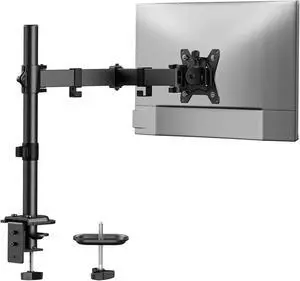 Single Monitor Mount, Monitor Arm for 13-32 Monitors up to 17.6 lbs, Adjustable Stand with 16 Max Height, Desk Mount with C-Clamp and Grommet Base, VESA 75x75mm or 100x100mm | 16 inch height, full- Single Monitor Mount, Monitor Arm for 13-32 Monitors up to 17.6 lbs, Adjustable Stand with 16 Max Height, Desk Mount with C-Clamp and Grommet Base, VESA 75x75mm or 100x100mm | 16 inch height, full-