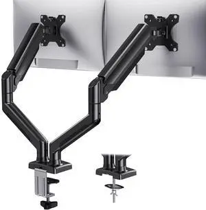 Dual Monitor Mount for 2 Monitors up to 32 inches, Each Arm Holds Max 22lbs, Dual Monitor Stand with Advanced System, Height-Adjustable/Tilt/Swivel/Rotate, VESA Standard 75mm or 100mm Dual Monitor Mount for 2 Monitors up to 32 inches, Each Arm Holds Max 22lbs, Dual Monitor Stand with Advanced System, Height-Adjustable/Tilt/Swivel/Rotate, VESA Standard 75mm or 100mm