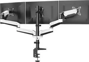 Triple Monitor Stand - Full Motion Articulating Monitor Mount Fit Three 17 to 32 inch LCD Computer Screens with Clamp, Grommet Kit Triple Monitor Stand - Full Motion Articulating Monitor Mount Fit Three 17 to 32 inch LCD Computer Screens with Clamp, Grommet Kit