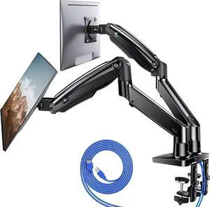 Dual Monitor Stand for 1340, Premium Dual Monitor Mount with USB, Height Adjustable Monitor Stand for 2 Monitors, VESA Mount with Clamp/Grommet Base, Holds 26.4lbs per Arm, HNDS7 Dual Monitor Stand for 1340, Premium Dual Monitor Mount with USB, Height Adjustable Monitor Stand for 2 Monitors, VESA Mount with Clamp/Grommet Base, Holds 26.4lbs per Arm, HNDS7