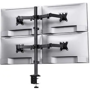 Quad Monitor Mount for 13-32 Inch Screens, 4 Monitor Stand with Larger Base, Holds 22 lbs per Arm, Fully Adjustable Stacked Mount, Tilt Swivel Rotation, VESA 75x75/100x100mm, Cable Management Quad Monitor Mount for 13-32 Inch Screens, 4 Monitor Stand with Larger Base, Holds 22 lbs per Arm, Fully Adjustable Stacked Mount, Tilt Swivel Rotation, VESA 75x75/100x100mm, Cable Management