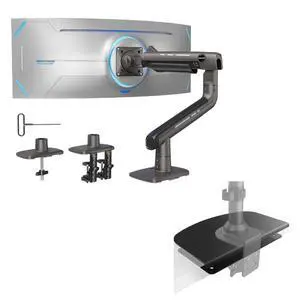 Heavy Duty Monitor Arm for Ultrawide Screens up to 49", Steel Monitor Mount Reinforcement Plate Heavy Duty Monitor Arm for Ultrawide Screens up to 49", Steel Monitor Mount Reinforcement Plate