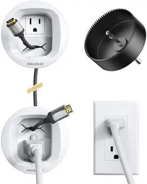 in-Wall Cable Management Kit, TV Cord Hider for Wall Mounted TV and Speakers, Power and Low Voltage Wire Management. Includes Drill Template, Dust Bag and Drill Attachment for Easy Install in-Wall Cable Management Kit, TV Cord Hider for Wall Mounted TV and Speakers, Power and Low Voltage Wire Management. Includes Drill Template, Dust Bag and Drill Attachment for Easy Install