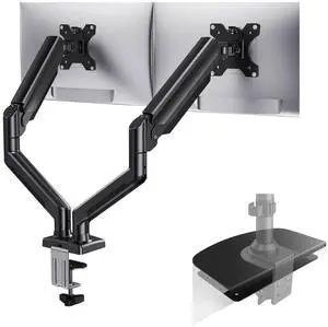 Dual Monitor Mount for 2 Monitors up to 32 inches, Each Arm Holds Max 22lbs,Steel Monitor Mount Reinforcement Plate for Thin, Glass and Other Fragile Tabletop Dual Monitor Mount for 2 Monitors up to 32 inches, Each Arm Holds Max 22lbs,Steel Monitor Mount Reinforcement Plate for Thin, Glass and Other Fragile Tabletop