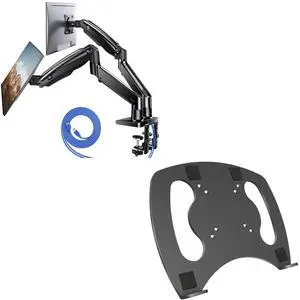 Dual Monitor Stand&Laptop Tray Steel Notebook Holder for Monitor VESA Mount Stand Dual Monitor Stand&Laptop Tray Steel Notebook Holder for Monitor VESA Mount Stand