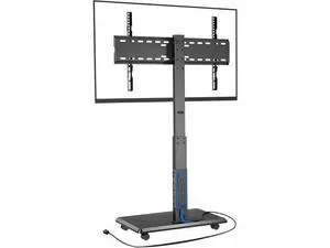 Rolling TV Stand with Power Outlet, Mobile TV Stand for 32-75 Inch TVs up to 110 lbs, 30° Swivel TV Floor Stand, 18 Adjustable Heights, TV Cart on Wheels for Bedroom, Office, Outdoor, Black Rolling TV Stand with Power Outlet, Mobile TV Stand for 32-75 Inch TVs up to 110 lbs, 30° Swivel TV Floor Stand, 18 Adjustable Heights, TV Cart on Wheels for Bedroom, Office, Outdoor, Black