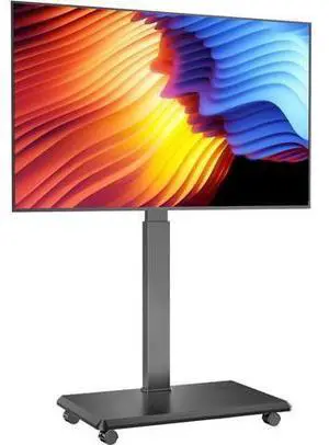 Rolling TV Stand, Portable Mobile TV Stand for 32-75 Inch TVs up to 110 lbs, 18 Adjustable Heights, Max VESA 600x400mm, Rolling TV Cart on Wheels with Mount for Bedroom, Office, Outdoor Rolling TV Stand, Portable Mobile TV Stand for 32-75 Inch TVs up to 110 lbs, 18 Adjustable Heights, Max VESA 600x400mm, Rolling TV Cart on Wheels with Mount for Bedroom, Office, Outdoor